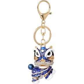 yueton 1PCS Lion Awakening Keychain Chinese Lion Keychain Lion dance pendant China-Chic Lion Key Chain Chain for Backpack Charms