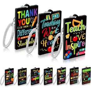 10 Pcs Teacher Appreciation Keychains Thank You Gift for Teachers Inspirational Quote Keychains Teacher Gifts Keychain Teacher Appreciation Week Gifts for Employee Teacher Nurse Workers