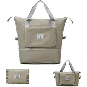 Large Capacity foldable Travel Bag, Expandable Lightweight Carry on Bag, Dry and Wet Separation Sports Duffel Bags