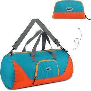 GOX Large Foldable Duffle Bag For Travel Lightweight Carry On Size Checked Luggage for Men Women,Waterproof Multipurpose Backpack (Turquoise)