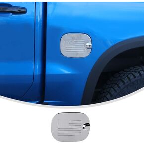 Linskip Gas Door Cover Compatible with Chevrolet Silverado/GMC Sierra 2019 2020 2021 2022 2023, Silverado Fuel Tank Cap Cover, Silverado Exterior Accessories(chrome)