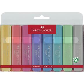 Faber-Castell Pastel Highlighters Set - 8 Chisel Tip Highlighter Pens in Assorted Pastel Colors