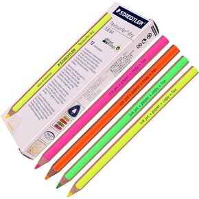 Staedtler Textsurfer Dry Highlighter Pencil 128 64-fn Drawing for Writing Sketching Inkjet,paper,copy,fax(pack of 12)color Mix