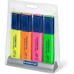 Staedtler Textsurfer Classic Highlighter 4 Color Set of Rainbow Colors, 364SC4