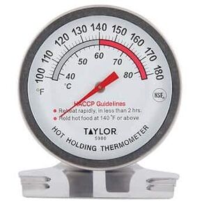 Taylor 5980N Hot Holding Thermometer, NSF Listed. Temperature Range is 100 to 180°F