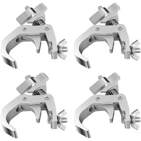 4Pack Heavy Duty Stage Lighting Clamp Hooks, Aluminum Premium Pro Truss Clamps for Use on 1.57-2.36 inch Trusses, 330 lb Weight Capacity for Use in Moving Head Stage Lighting Fixtures