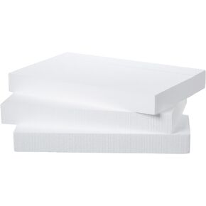 Crafare 17X11X2 Inch Craft Foam Blocks 3 Pack Polystyrene Foam Sheet DIY Crafting Rectangle for Arts School Projects Sculptures Floral Arrangements Modeling and Centerpieces