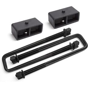 Dynofit 2" Rear Leveling Kit for 2000-2010 Chevy Silverado & GMC Sierra 1500HD/2500HD/3500HD 2WD 4WD, Suburban 2500, Yukon XL 2500-9/16th Pin Blocks with Square Bend U-Bolts Rear Suspenion Lift Kit