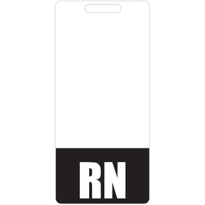 RN Badge Buddy (Purple) - Vertical Heavy Duty Badge Tags for Resident Nurses - Double Sided Badge Identification Card