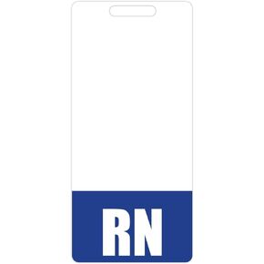 RN Badge Buddy (Purple) - Vertical Heavy Duty Badge Tags for Resident Nurses - Double Sided Badge Identification Card