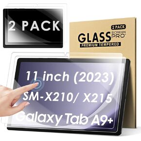 DETUOSI 【2-PACK】 Screen Protector for Samsung Galaxy Tab A9 Plus 11" 2023 Android Tablet (SM-X210/ X216/ X218), Ultra-Clear/Touch Sensitive/Anti-Scratch Galaxy Tab A9 Plus 11 inch Tempered Glass