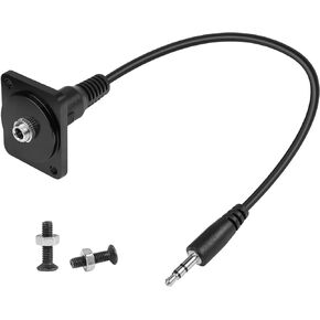 QIANRENON TRS 3.5mm Panel Mount Audio Adaptor 3.5mm TRS Male to Female Short Cable Mount Connector TRS 1/8 Stereo Headphone Mount Socket, D/XLR Panel Mount, for 3.5mm Audio Expansion, 20cm/7.9in