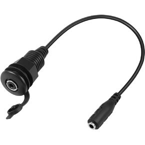 QIANRENON 3.5mm Stereo Threaded Fixing Mount Waterproof Cable 3.5mm 1/8 TRS Female to Female Embed Mount Headphone Socket Adapter Cable, for Extension 3.5mm Audio Port Car RV Furniture, 30cm/11.8in
