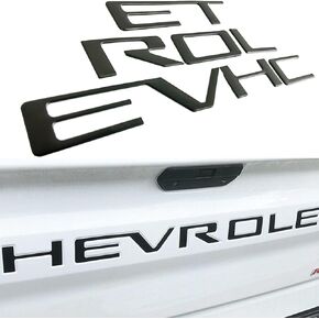 Tailgate Insert Letters -3D Raised Tailgate Letters Compatible with 2019 2020 Silverado Models (Matte Black)