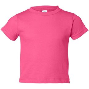 RABBIT SKINS Infant Comfort Ribbed Crewneck Jersey T-Shirt, HOT Pink, 24 Months