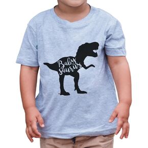 7 ate 9 Apparel Kid's Babysaurus Dinosaur Grey T-Shirt
