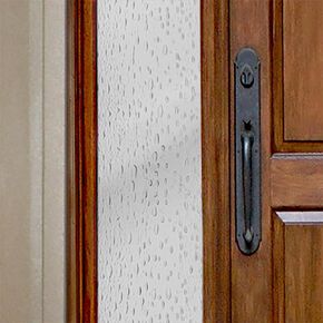 Gila® Raindrops Sidelights Entryway Residential Window Film DIY Static Cling No Glue No Adhesive 1ft x 6.5ft (12in x 78in) (6.5 sq ft)