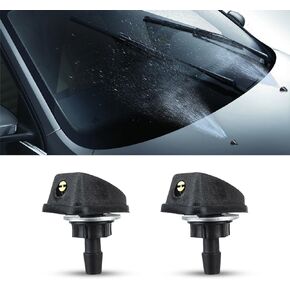 2PCS Front Windshield Washer Nozzles, Washer Spray Jet, Single Hole Adjustable Fan-shaped Kit, 0.31" Sprayer Head Replacement Parts Universal for Most Cars SUVs Trucks