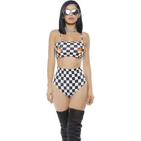 Forplay Women's Standard Too Hot to Handle 2pc. Costume Racer Girl Set