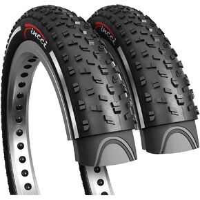 Fincci Pair 26x4.0 Fat Bike Tires 100-559 Foldable Reflective Fat Tires for Road Mountain MTB Mud Dirt Offroad Bike Bicycle - Pack of 2