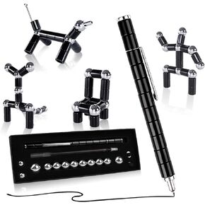 ABEIER Toy Pen For Teen Girl Gifts, Metal Magnetic Pen, Deformable Decompression Magnet Writing Pen, Eliminate Pressure Fidget Pen For Desk Toys,Fidget Pens for Girl Teen Gifts(Black)