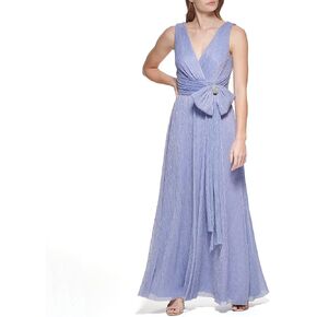 Eliza J Women's Gown Style Bow Detail Sleeveless Vneck Dress