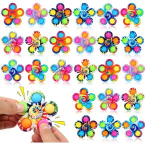 SCIONE 24 Pack Party Favors Fidget Spinners for Kids 4-8 8-12, Goodie Bags Stuffers for Kids 3-5, Pop Fidget Toys Bulk Classroom Prizes for Girls Boys, Toddler Birthday Party Return Gifts