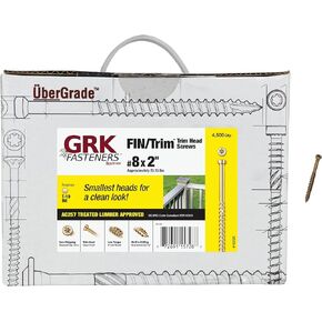 GRK 15728#8 x 2" FIN/Trim™ Finishing Trim Head Screws 4500 Count
