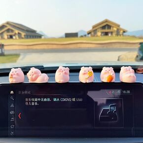 AMIORO Car Interior Accessories Little Cute Pig Decoration Piggy Rearview Mirror Ornaments (Pig)