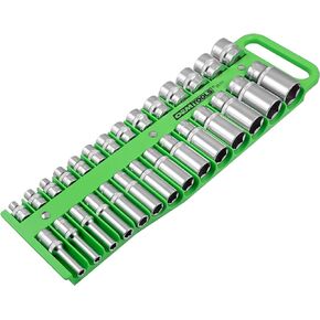 OEMTOOLS 23118 1/2" Drive Portable Magnetic Socket Organizer, Sockets Organizer, 1/2 Inch Socket Organizer, Green