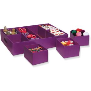 Classroom Keepers Activity Tray, Purple, 4-1/4"H x 21-1/4"W x 12-1/2"D, 1 Tray