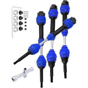 RCMYou Drive Shaft CVD Axles Upgrades Part for 1/10 Slash VXL 4X4,Rustler VXL 4X4 4WD,Stampede VXL 4X4 4WD,Hoss VXL 4X4 4WD,4Pcs Front Rear Transmission Universal Driveshaft Hops Up,Navy Blue