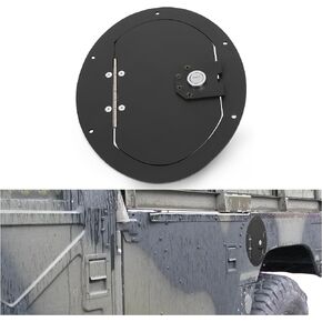 KUAFU Lockable Fuel Tank Door Compatible with HMMWV Humvee Hummer H1 Any Model M998 M1123 M1045 Powder Coated Black
