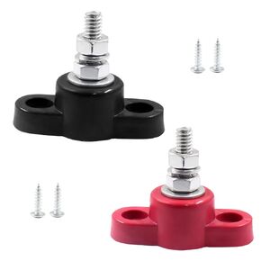 BokWin 2 Pcs Power Distribution Block 3/8 Inch Singe Stud Battery Junction Block M10 Power and Ground Junction Block 12V Power Junction Block for Auto Car Marine Boat
