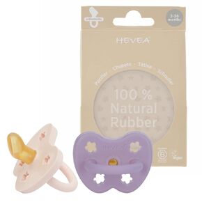 HEVEA Natural Rubber Pacifier Orthodontic 3-36 Months Two-Pack - Apricot Crush & Berry Blush