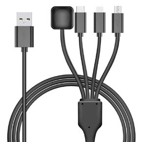 4 in 1 Charger Cable Compatible with Apple Watch iPhone iPad,Magnetic iWatch Charger Charging Cord for Apple Watch 7/6/5/4/3/2/1 SE&Phone 13/12/11/Pro/Max/XS/X&Airpods&Type C, Micro USB