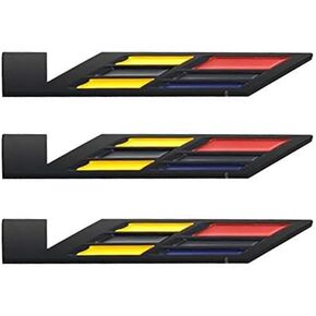 3pcs New V Car Body Trunk Lid Sticker Badge Emblem Replacement for ATS CTS SRX XTS (Chrome)