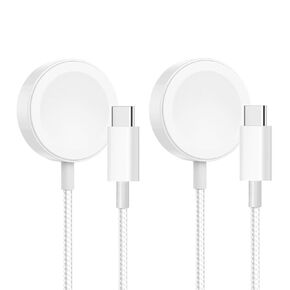 عبوتان من كابل شاحن ساعة Apple بطول 3.3أقدام /1 متر، كابل شاحن iWatch من النايلون المجدول USB C متوافق مع شاحن ساعة Apple Ultra/8/7/6/5/4/3/2/1/SE