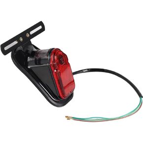 WINALL Motorcycle Chrome Red Metal Tombstone Brake Tail Light Signal. (Black)