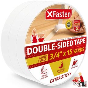 شريط لاصق مزدوج الجوانب من XFasten، أبيض، 5.08 سم × 38.1 سم، رابط فائق لشريط تدريب القطط المضاد للخدش، شريط قابض مضاد للانزلاق من السجاد إلى السجاد، والأعمال الخشبية in Saudi Arabia