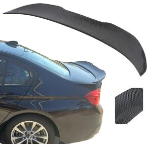 Kojem Rear Spoiler Wing Compatible with 2014-2019 BMW F80 Sedan & 2012-2018 F30 3 Series M3 320i 325i 328d 330e 330i 340i 328i 335i Sedan Rear Trunk Lid Wing Spoiler - Carbon Fiber Style