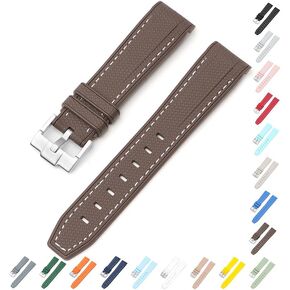 20mm Curved End Rubber Band For Omega X Swatch MoonSwatch, Replacement Watch Bands With Buckle For Omega X Swatch MoonSwatch and SpeedMaster - Multiple Colors