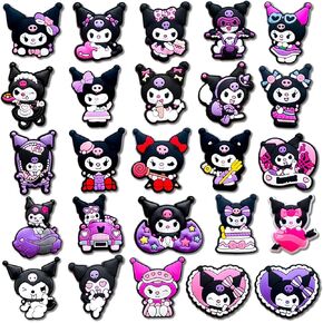 25Pcs Cartoon Croc Charms for Kids Girls, Cute Shoe Charms for Clogs Sandals Decoration