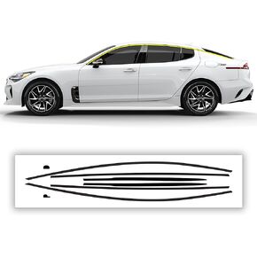 BOGAR TECH DESIGNS Side Window Chrome Delete Overlay Compatible with Kia Stinger 2018-2023, Gloss Black