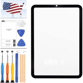 for iPAD Mini 6 Generation Front Glass for IPAD Mini 6 6th Screen Replacement Kit A2567 A2568 A2569 Outer Glass Panel Full Repair Parts with Free Tools 8.3inch (Not LCD & Touch Digitizer)