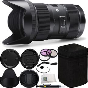 Sigma 18-35mm f/1.8 DC HSM Art Lens for Canon Bundle Includes Manufacturer Accessories + 3 PC Filter Kit + Lens Cap + Lens Pen + Cap Keeper + Microfiber Cleaning Cloth