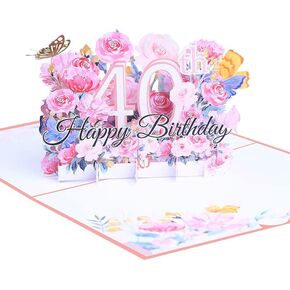 Happy 100th Birthday Card, 100th Birthday Cards for Women, 100th Birthday Gifts for Women, Happy Birthday Card, Pop Up Cards, Pop Up Cards Flowers for Women with Note.