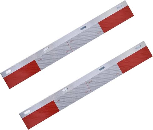 BHTOP 2 Pcs Aluminum Reflector Plates Strips with Reflective Tape for Semi Truck Trailer, Mud Flap Hange Conspicuity Safety Caution Angled Pair in Saudi Arabia