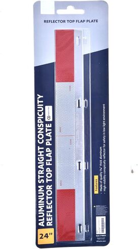 BHTOP 2 Pcs Aluminum Reflector Plates Strips with Reflective Tape for Semi Truck Trailer, Mud Flap Hange Conspicuity Safety Caution Angled Pair in Saudi Arabia