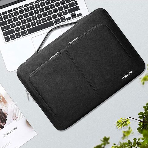 حقيبة كمبيوتر محمول واقية 360 من MOSISO متوافقة مع MacBook Air/Pro، 13-13.3 بوصة، متوافقة مع MacBook Pro 14 بوصة M3 M2 M1 Chip Pro Max 2023-2021 مع نفس الجيوب الأمامية والحزام، وردي in Saudi Arabia
